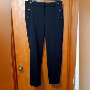 LOFT button Accented Cuffed Straight Leg Dress Pants